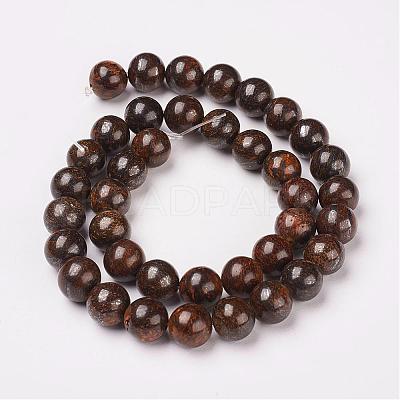 Natural Bronzite Beads Strands G-D169-01-6mm-1