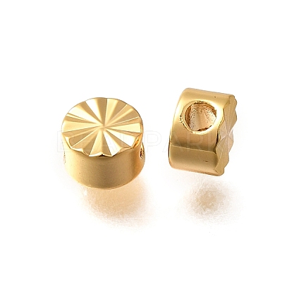 Brass Textured Beads KK-Z092-01A-G-1