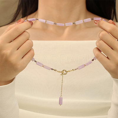 Matural Amethyst Cuboid Lariat & Y Necklaces for Women FS-WGAADEC-01-1