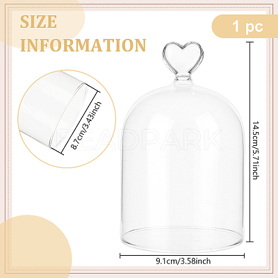 Heart Arch Glass Dome Cover DIY-WH0933-20C-1