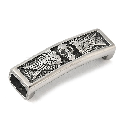 304 Stainless Steel Wing Skull Connector Charms STAS-Z147-11AS-02-1