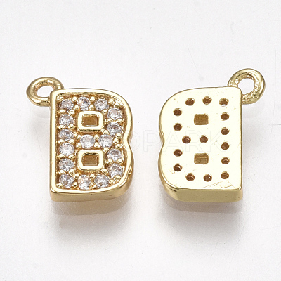 Brass Cubic Zirconia Charms KK-S348-330B-1