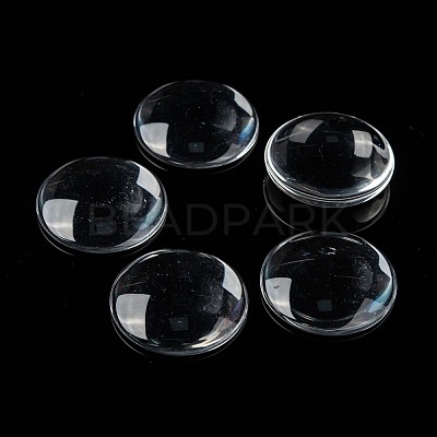 Transparent Glass Cabochons GGLA-R026-35mm-1