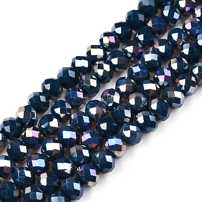 Electroplate Glass Beads Strands EGLA-A044-P4mm-B16-1