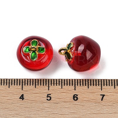 Transparent Glass Apple Pendants DGLA-E004-16C-1