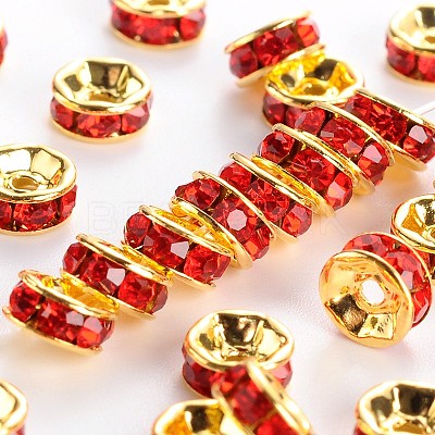 Brass Grade A Rhinestone Spacer Beads RSB038NF-08G-1