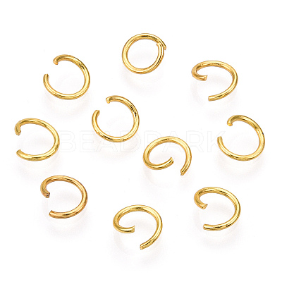PVD Vacuum Plating 304 Stainless Steel Open Jump Rings STAS-R049-6x0.8mm-G-1