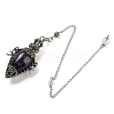 Natural Amethyst Dowsing Pendulum Big Pendants G-H293-01AS-07-1