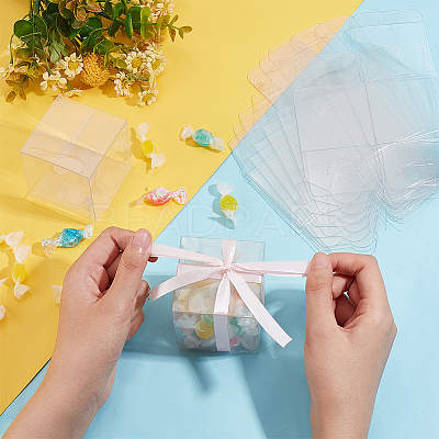 30Pcs Square Transparent Plastic PVC Box Gift Packaging CON-NB0002-17-1