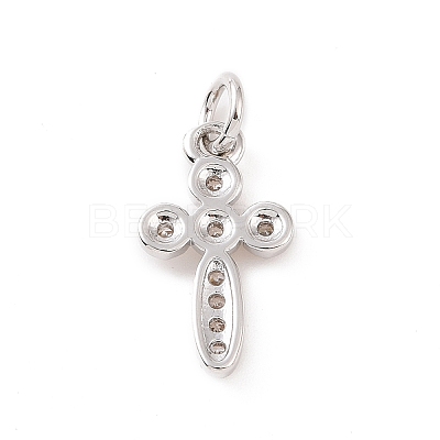 Brass Micro Pave Cubic Zirconia Charms KK-C012-41P-1