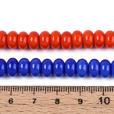 Electroplate Opaque Solid Color Glass Beads Strands GLAA-T025-8mm-18-1