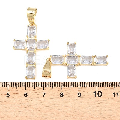 Brass Glass Pendants KK-C162-065G-1