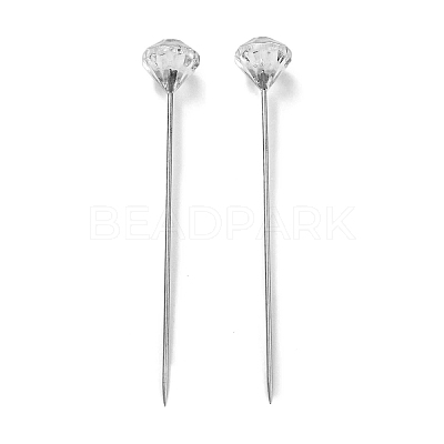50Pcs Crystal Head Steel Sewing Craft Positioning Needles TOOL-NH0001-03C-1