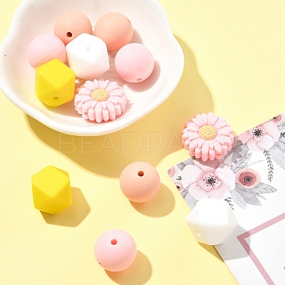 5 Styles Food Grade Eco-Friendly Silicone Beads SIL-FS0001-23-1