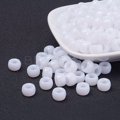 Opaque Acrylic European Beads X-PL338-1-1