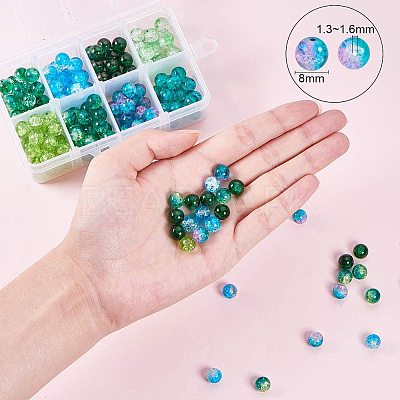 Baking Paint Crackle Glass Beads CCG-PH0002-10-1