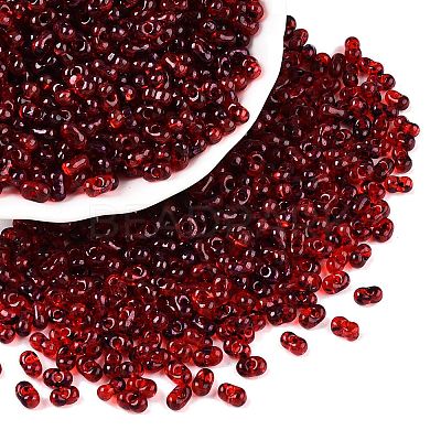 Picasso Spray Painted Glass Seed Beads SEED-T006-04-31-1