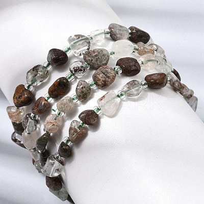Natural Lodolite Quartz Beads Bracelets GG-CBA05D5-02A-09-1