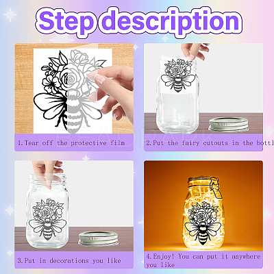 PVC Lamp Film for DIY Colorful Light Hanging Lamp Frosted Glass Jar DIY-WH0408-004-1