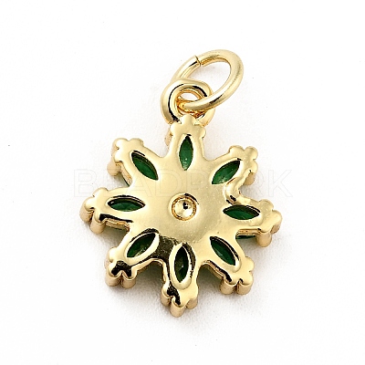 Rack Plating Brass Micro Pave Cubic Zirconia Charms X-ZIRC-F129-34A-G-1