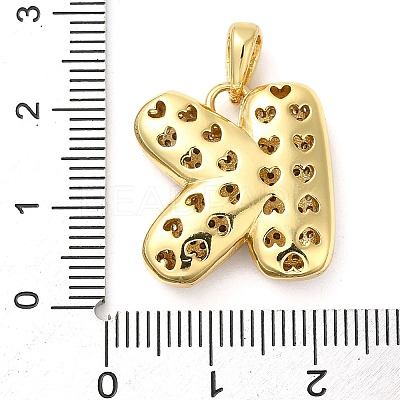 Brass Micro Pave Cubic Zirconia Pendants KK-E061-03G-11-1