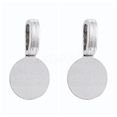 Tibetan Style Alloy Glue On Flat Pad Pendant Bails TIBEP-1124-AS-LF-1