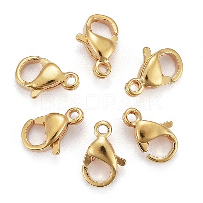 Ion Plating(IP) 304 Stainless Steel Lobster Claw Clasps LS-STAS-H352-01B-G-01-1