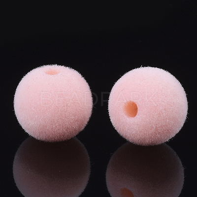 Flocky Acrylic Beads OACR-T005-27-10mm-1
