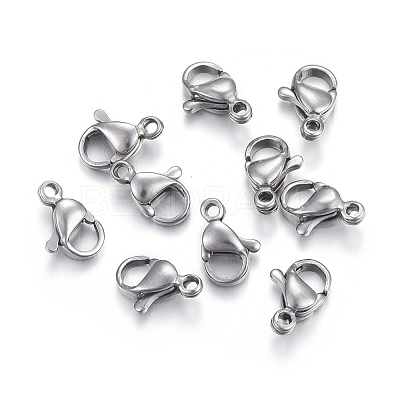 Tarnish Resistant 304 Stainless Steel Lobster Claw Clasps STAS-F182-01P-F-1