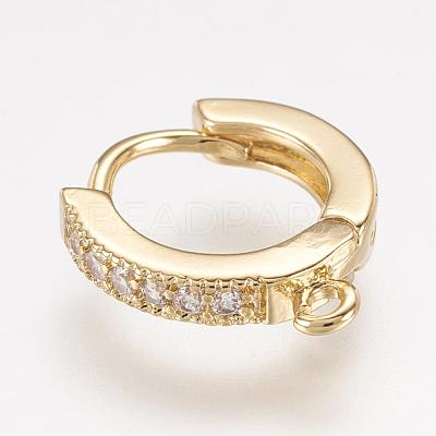 Brass Huggie Hoop Earring Findings KK-L152-20-1