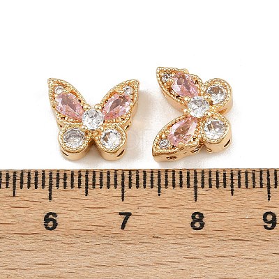 Brass Micro Pave Cubic Zirconia Multi-Strand Butterfly Links KK-K407-29G-03-1