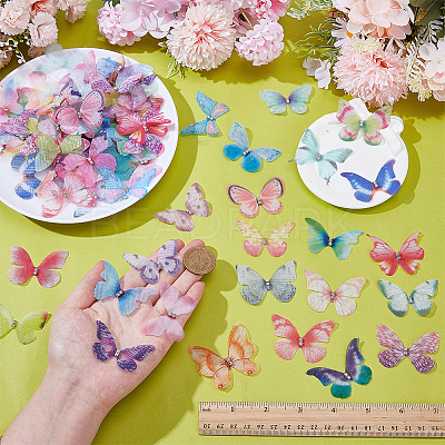 100Pcs 3D Butterfly Organza Rinestone Face Eye Stickers MRMJ-ME0001-06-1