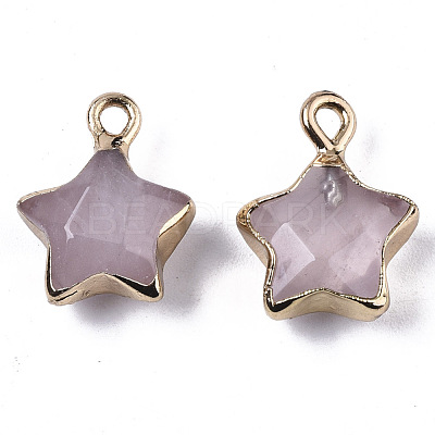 Natural Rose Quartz Pendants X-G-N326-36E-1