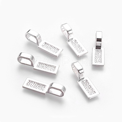 Tibetan Style Alloy Glue-on Flat Pad Bails LS-TIBE-4710-S-RS-1
