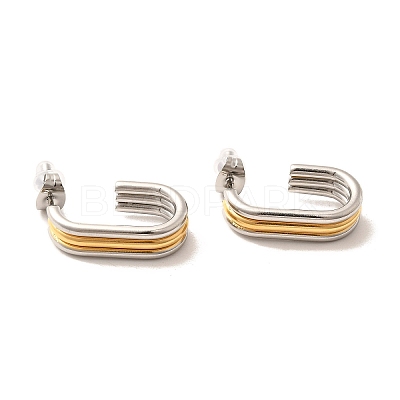 304 Stainless Steel Two Tone Stud Earrings EJEW-F355-05GP-04-1