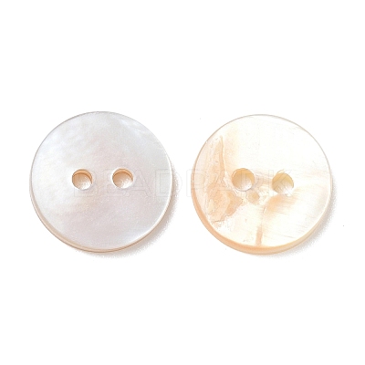 2-Hole Shell Flat Round Buttons X-BUTT-P012-09-1
