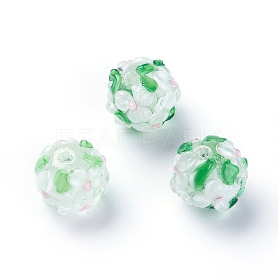 Handmade Bumpy Lampwork Beads LAMP-E021-07O-1