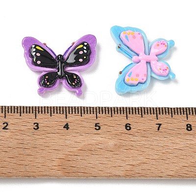 Two Tone Printed Opaque Resin Cabochons RE-CBABBBE-04-1
