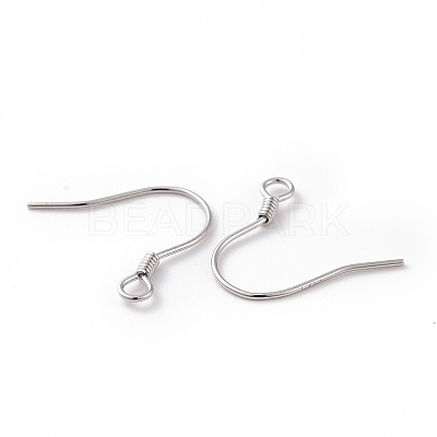 Anti-Tarnish Rhodium Plated 925 Sterling Silver Earring Hooks STER-D035-22P-1