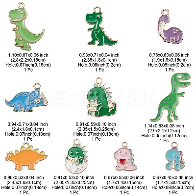 10Pcs 10 Styles Alloy Enamel Pendants ENAM-YW0003-25-1
