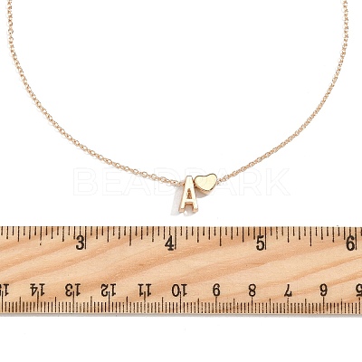 Alloy Letter Heart Pendant Necklaces for Women NJEW-FS0001-09N-1
