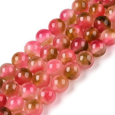 Dyed Natural White Jade Beads Strands G-T138-8mm-210-37-1