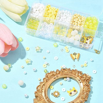 DIY Round Acrylic & Glass Beads Bracelets Jewelry Kits DIY-FS0006-29E-1