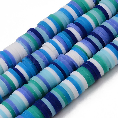 Handmade Polymer Clay Beads Strands CLAY-R089-6mm-102-1