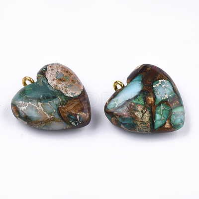 Assembled Bronzite and Imperial Jasper Pendants X-G-T111-04J-1