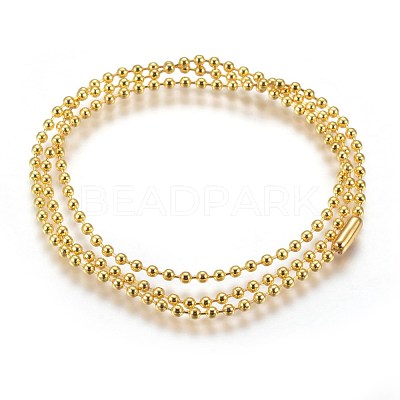Stainless Steel Ball Chain Necklace Making MAK-L019-01A-G-1
