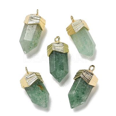 Natural Green Strawberry Quartz Faceted Pendants G-G181-03G-05-1