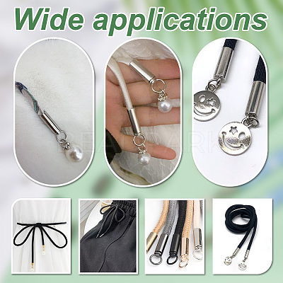 48Pcs 3 Colors Zinc Alloy Cord Ends FIND-PH0023-60A-1
