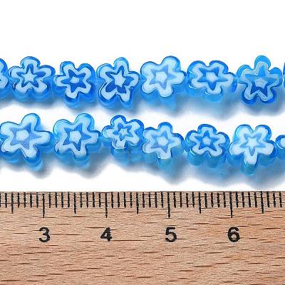 Handmade Millefiori Lampwork Beads Strands LAMP-F035-09B-1