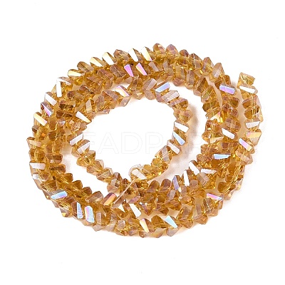 Electroplate Transparent Glass Beads Strands EGLA-Q139-01A-A04-1